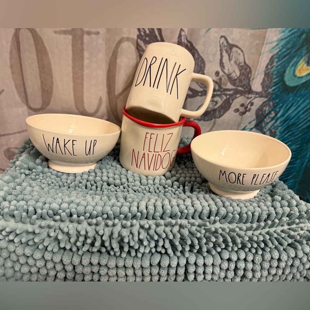 New & Preowned Rae Dunn Mugs & Bowls Ceramic